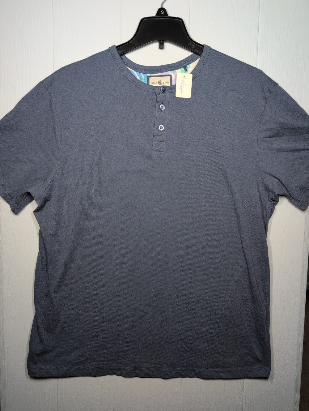 Soul Star Mt. Harper Silicon Wash Henley T-shirt Men's Size M Casual Cotton